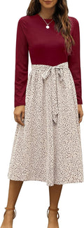 Zattcas Women 2025 Fall Ribbed Midi Dress - Modest Work Staple
