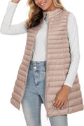 ELFJOY Long Puffer Vest Women Winter Ultra Light Long Down Vest
