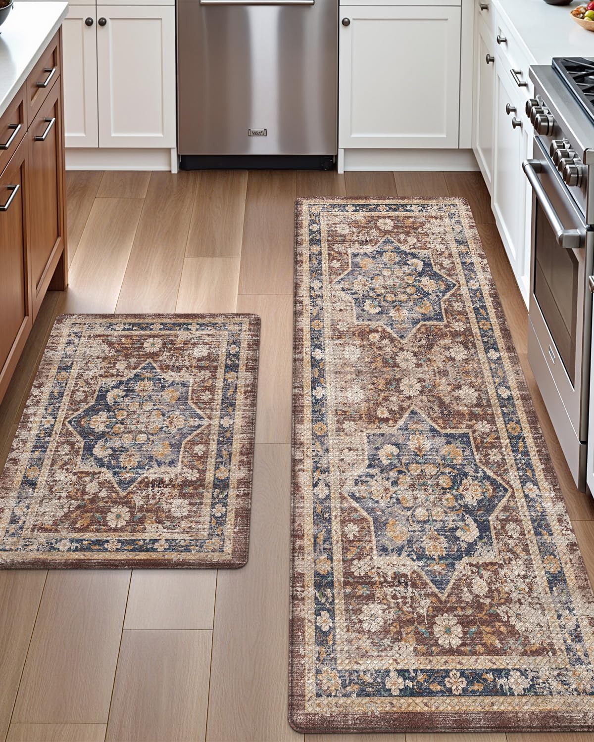 DEXI Kitchen Floor Mats Anti Fatigue Cushioned Runner Rug Set