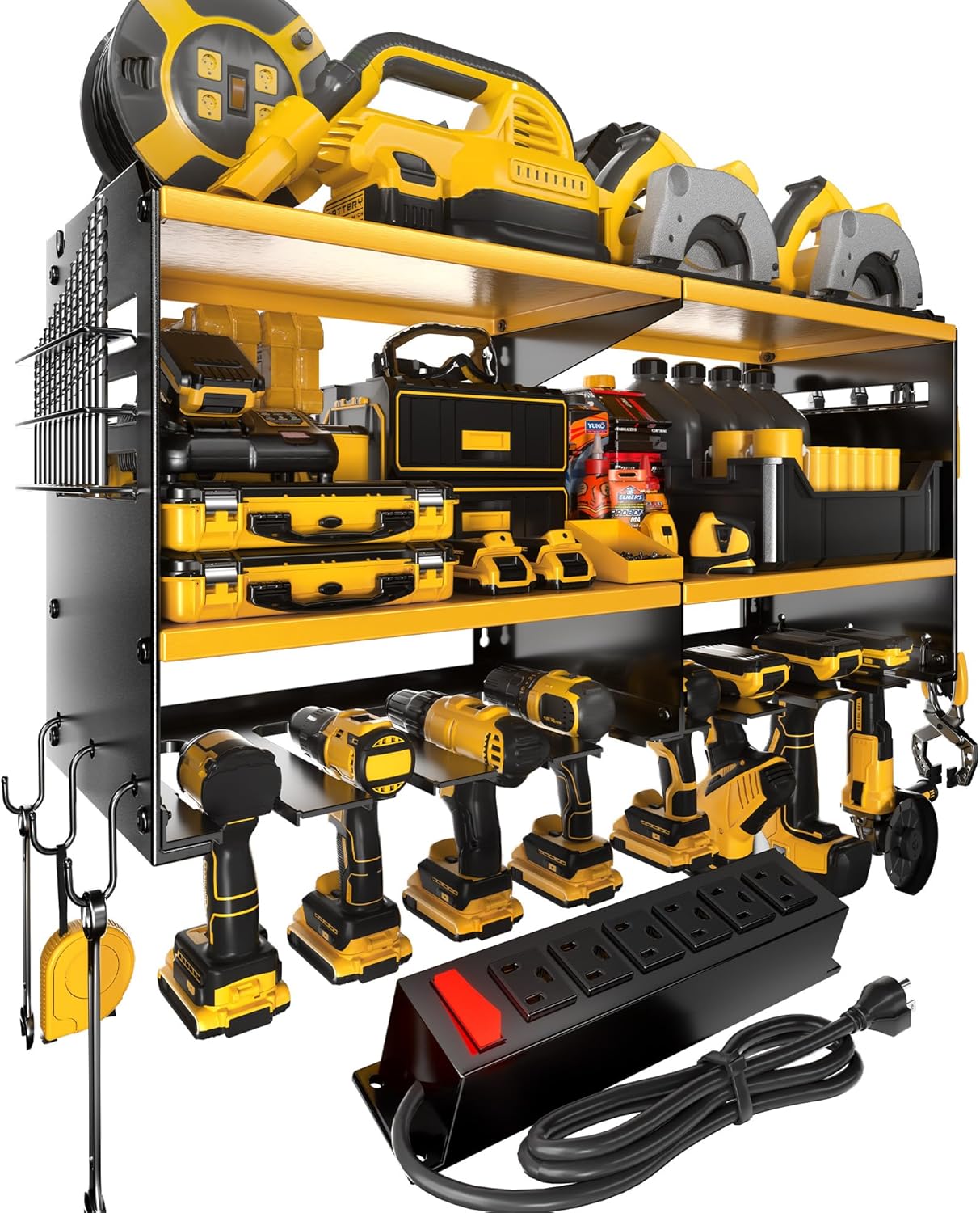 Power Tool Organizer Wall Mount with Charging Station for Tools