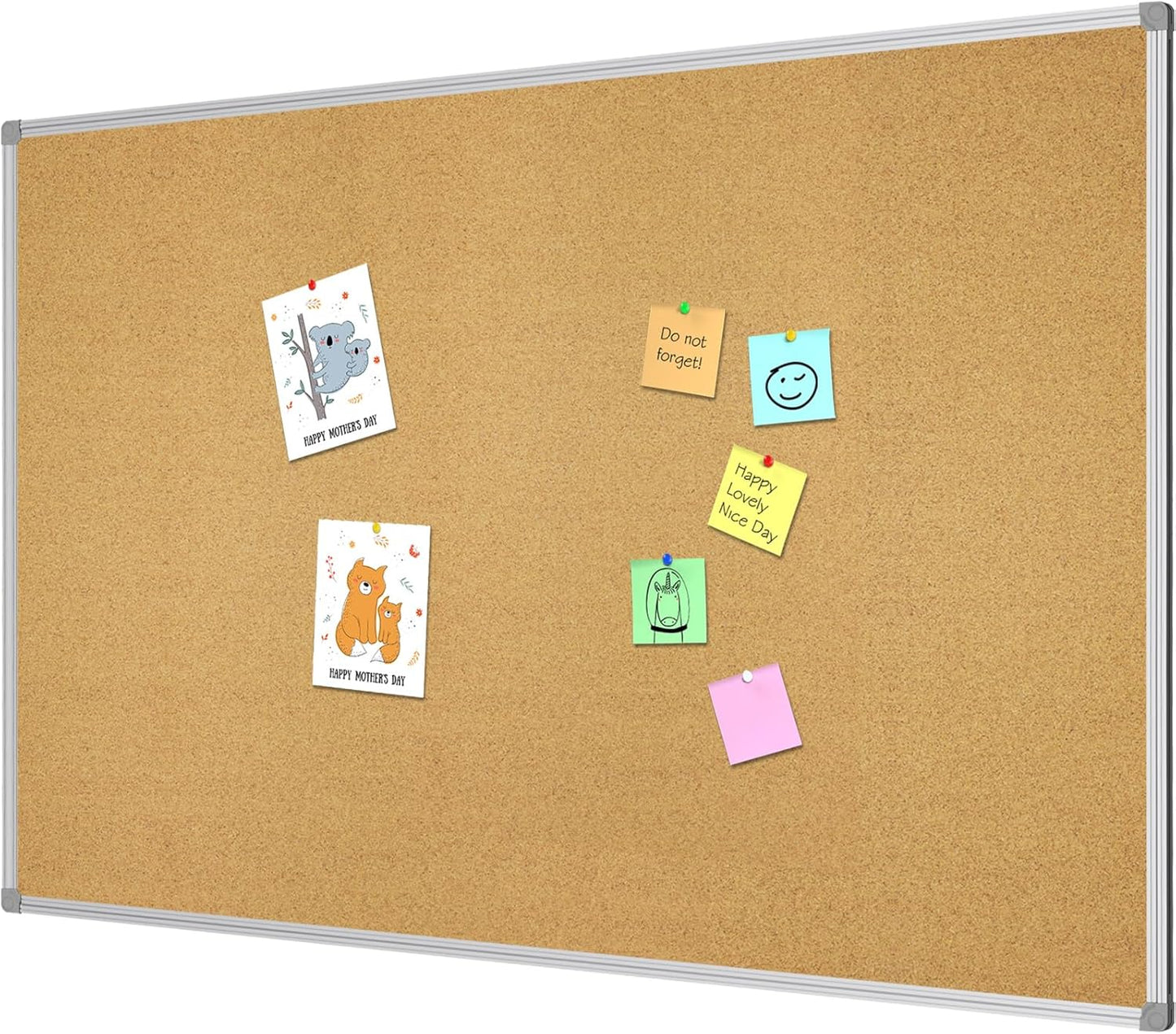 Lockways Large 60in x 36in Cork Board for Home and Office