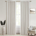 78 Inch Long Linen Blackout Curtains 2 Panels Set - Room Darkening