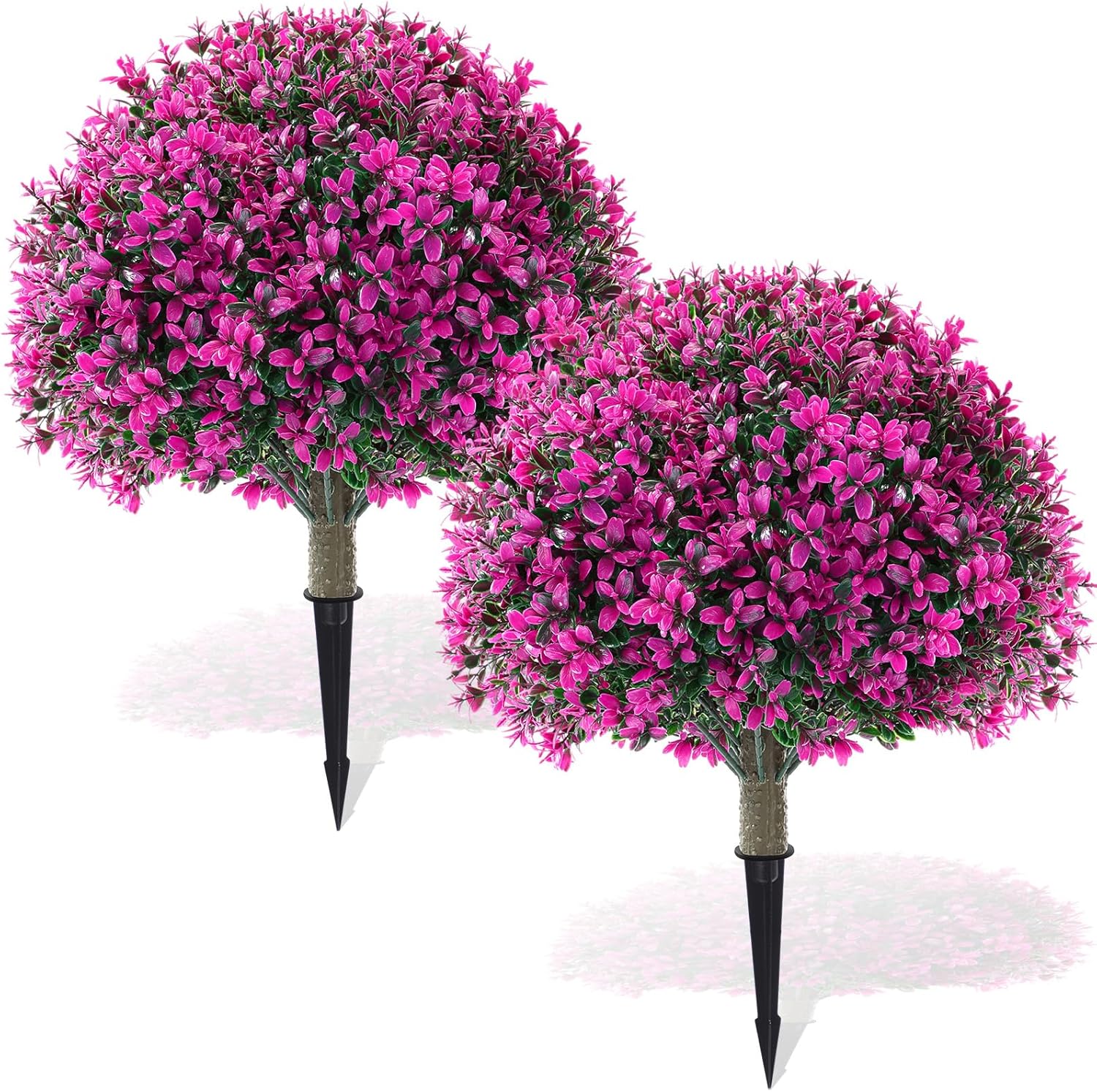 18in Artificial Boxwood Ball Bush Topiary Trees for Outdoor Decor