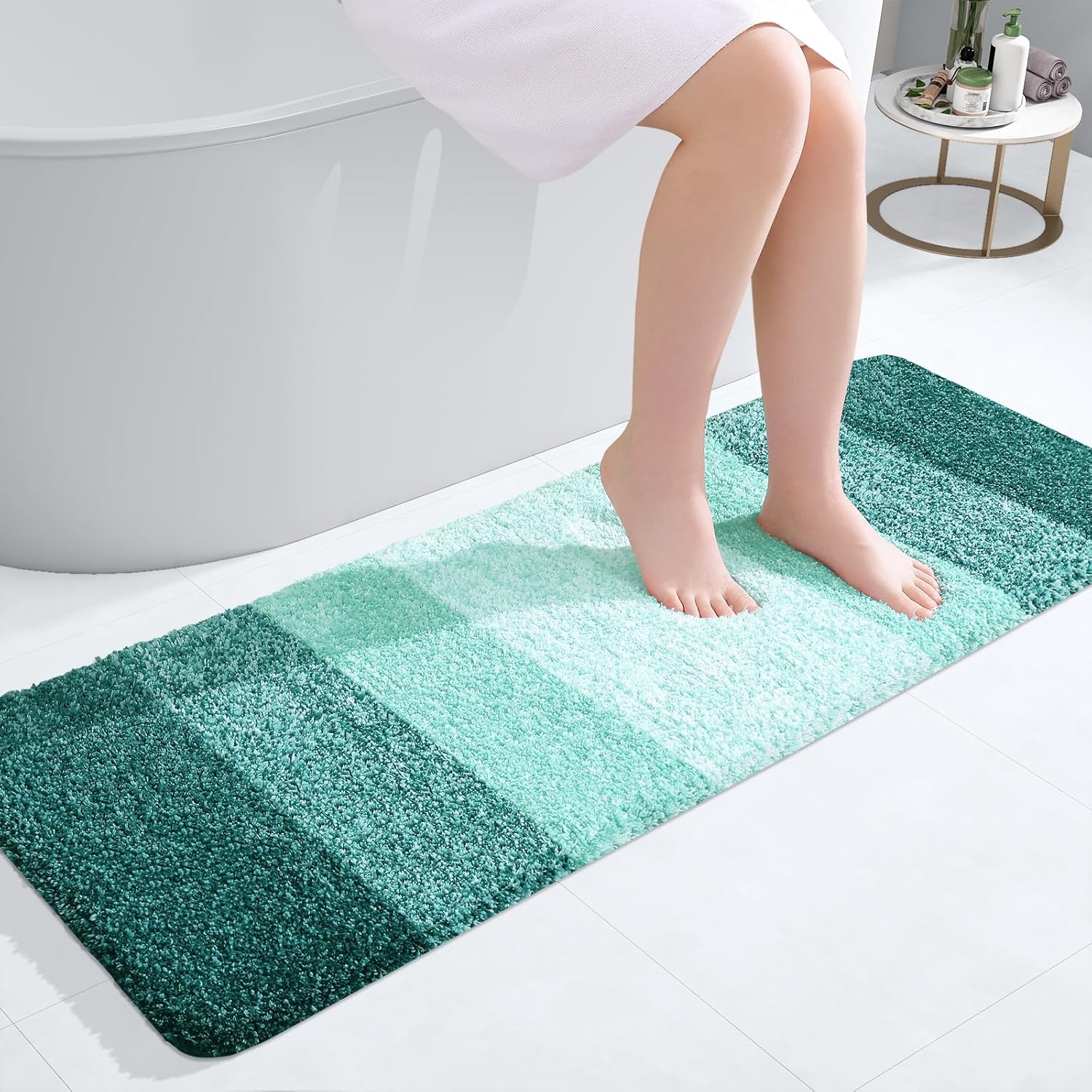 OLANLY Extra Soft Microfiber Bathroom Runner Rugs for Home Decor