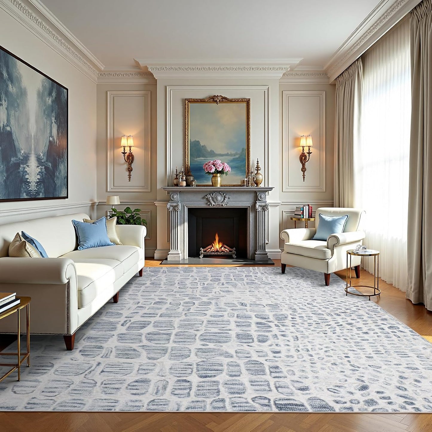 Washable 8x10 Area Rugs for Living Room and Bedroom Decor