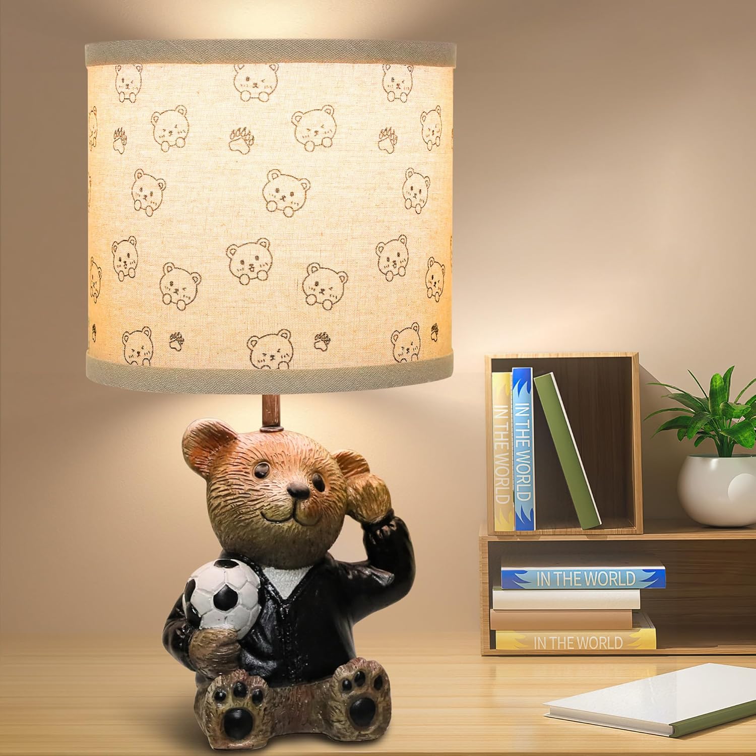 Small Bear Table Lamp for Bedroom Nightstand Decor and More