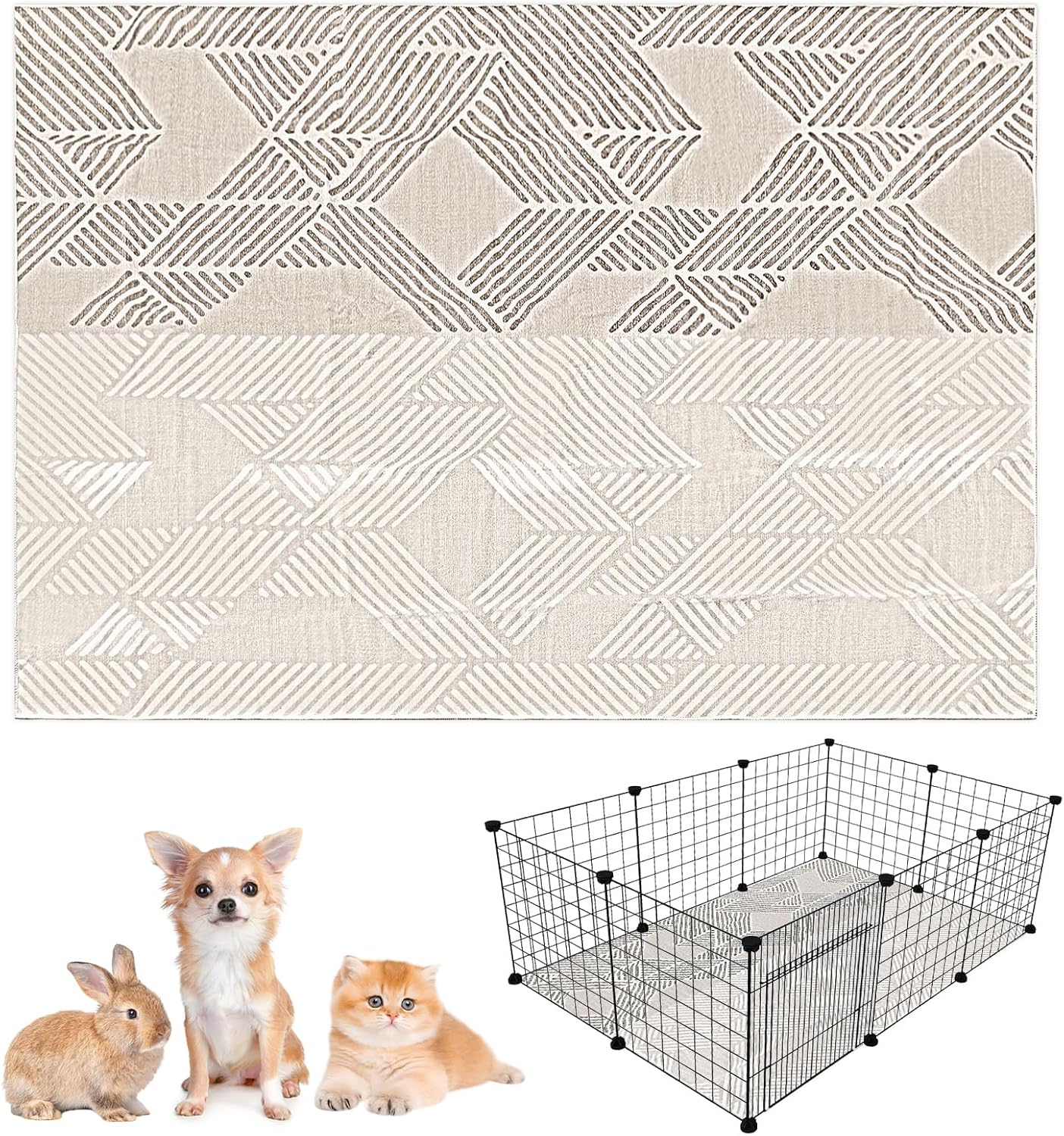 Bunny Floor Mat 55 x 78.7in for Small Pets and Rabbits