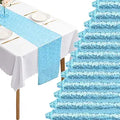 Sequin Table Runner Baby Blue 12 x 108 in - 12 Pack Party Decor