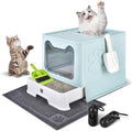 Enclosed Cat Litter Box with Lid Foldable Potty - Large Drawer Design