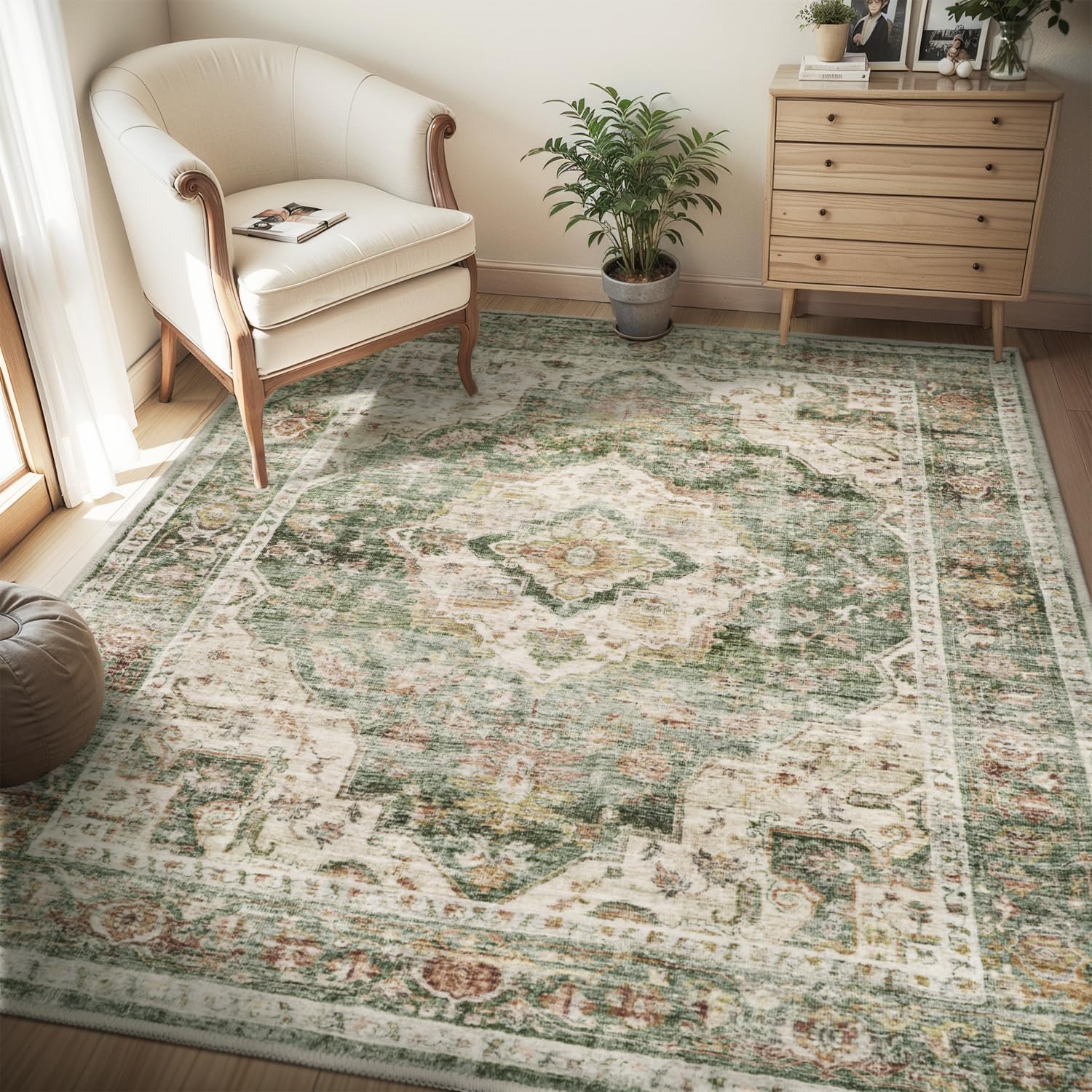 Soft Vintage Area Rugs for Living Room and Bedroom Comfort