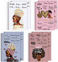 Black Women Notebooks Inspirational Spiral Journal Set - 8 Pack
