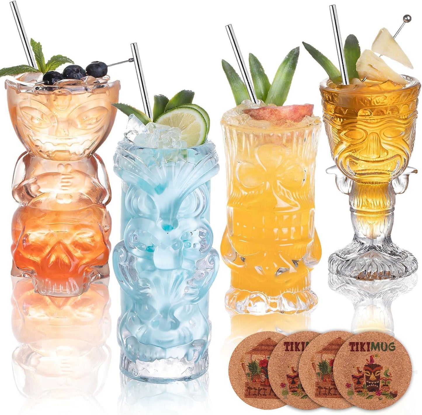 Exotic Tiki Glasses Set - Tropical Vibe!