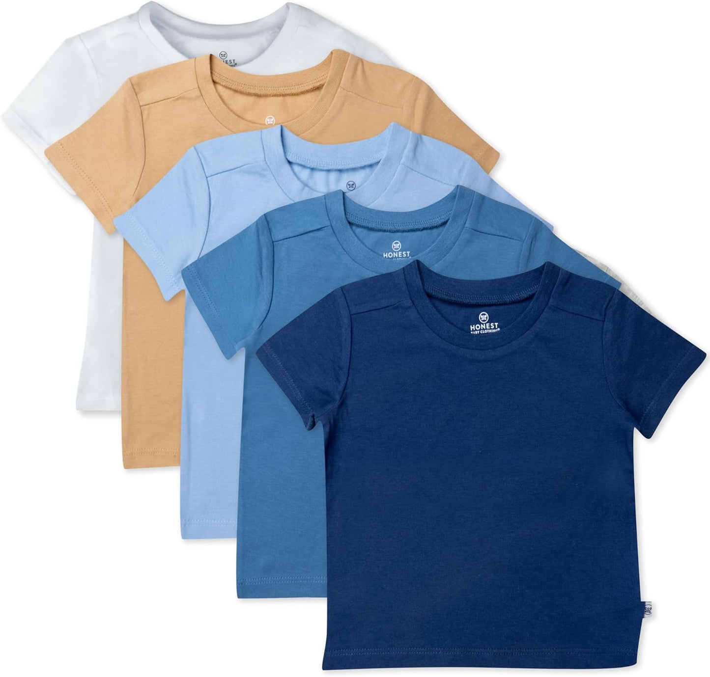 HonestBaby Unisex-Baby 5-Pack Short Sleeve T-Shirts for Kids