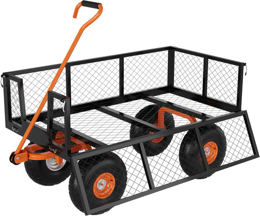 Heavy Duty Steel Garden Cart for Effortless Gardening Tasks