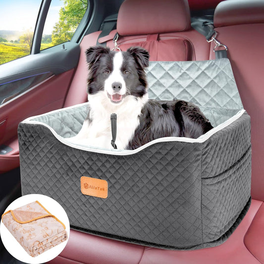 Memory Foam Booster Dog Car Seat for Medium Dogs Under 45LBS