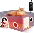 Indoor Heated Cat House Large Cave with Adjustable Timer - Cozy Heated
