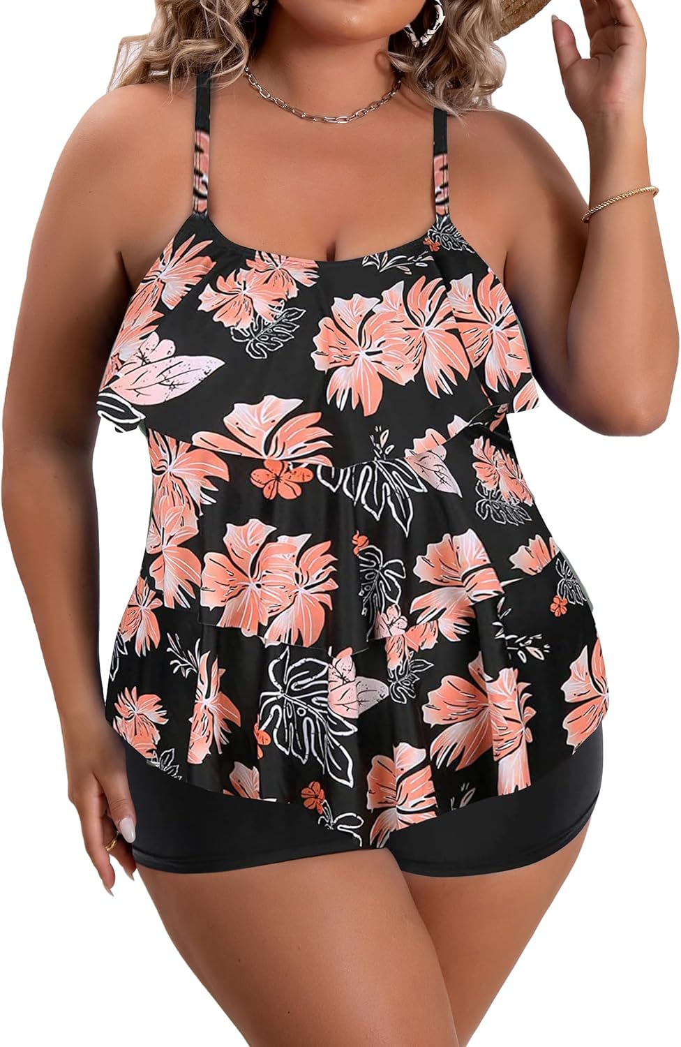 B2prity Plus Size Tankini Swimsuits for Tummy Control and Style