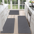 HEBE Anti Fatigue Kitchen Mats 3 Piece Set - Cushioned Comfort