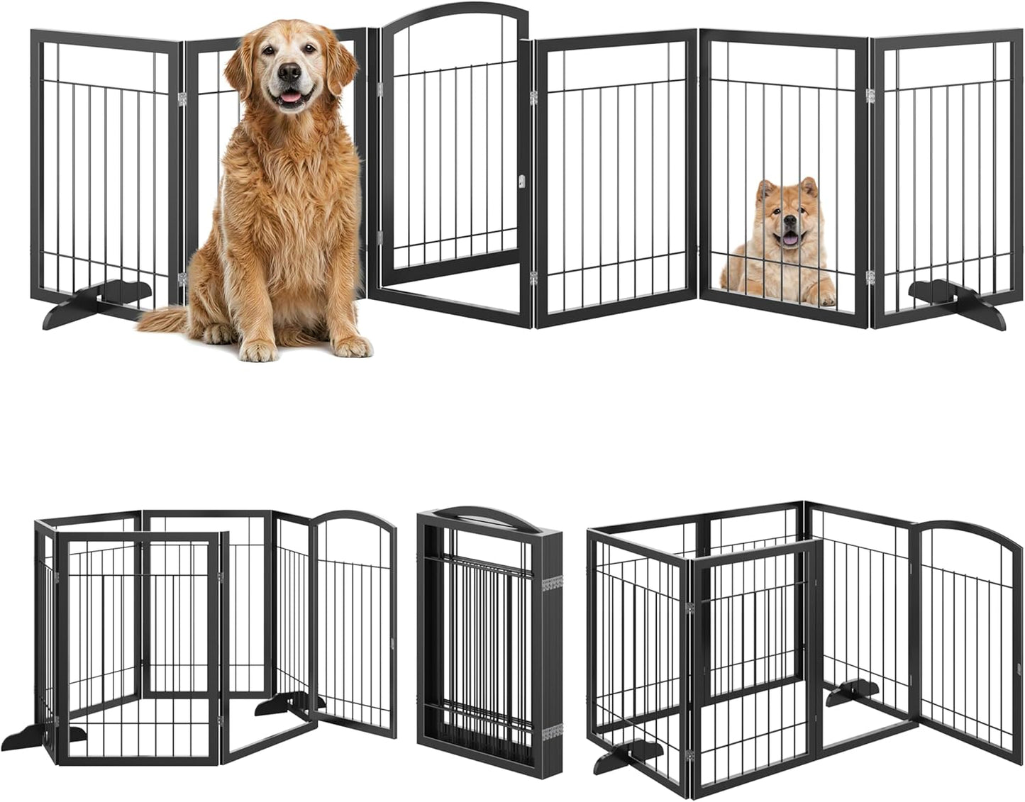 Vantas Folding Pet Gate 144in Wide for Safety and Convenience