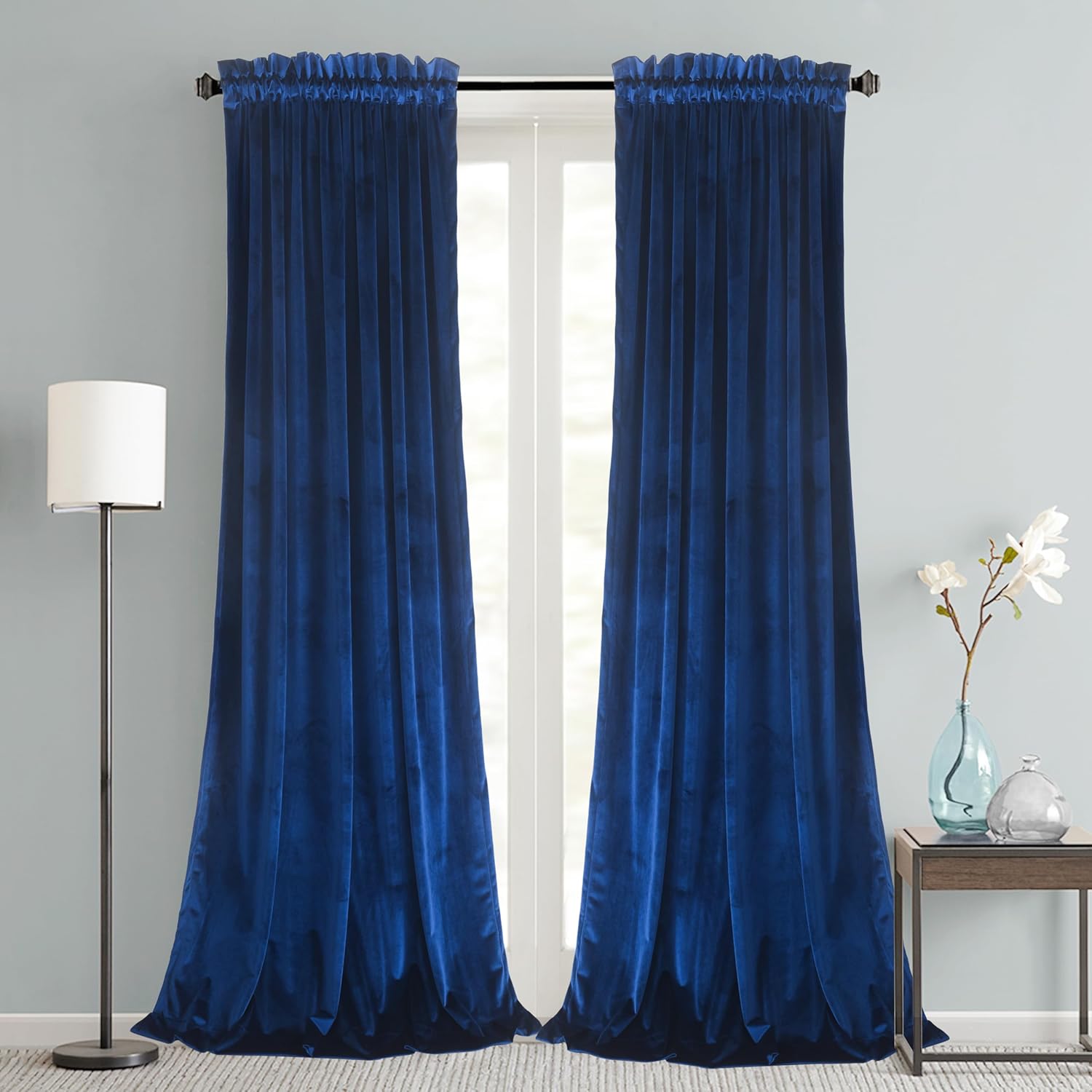 Roslynwood Velvet Curtains Set for Bedroom and Living Room