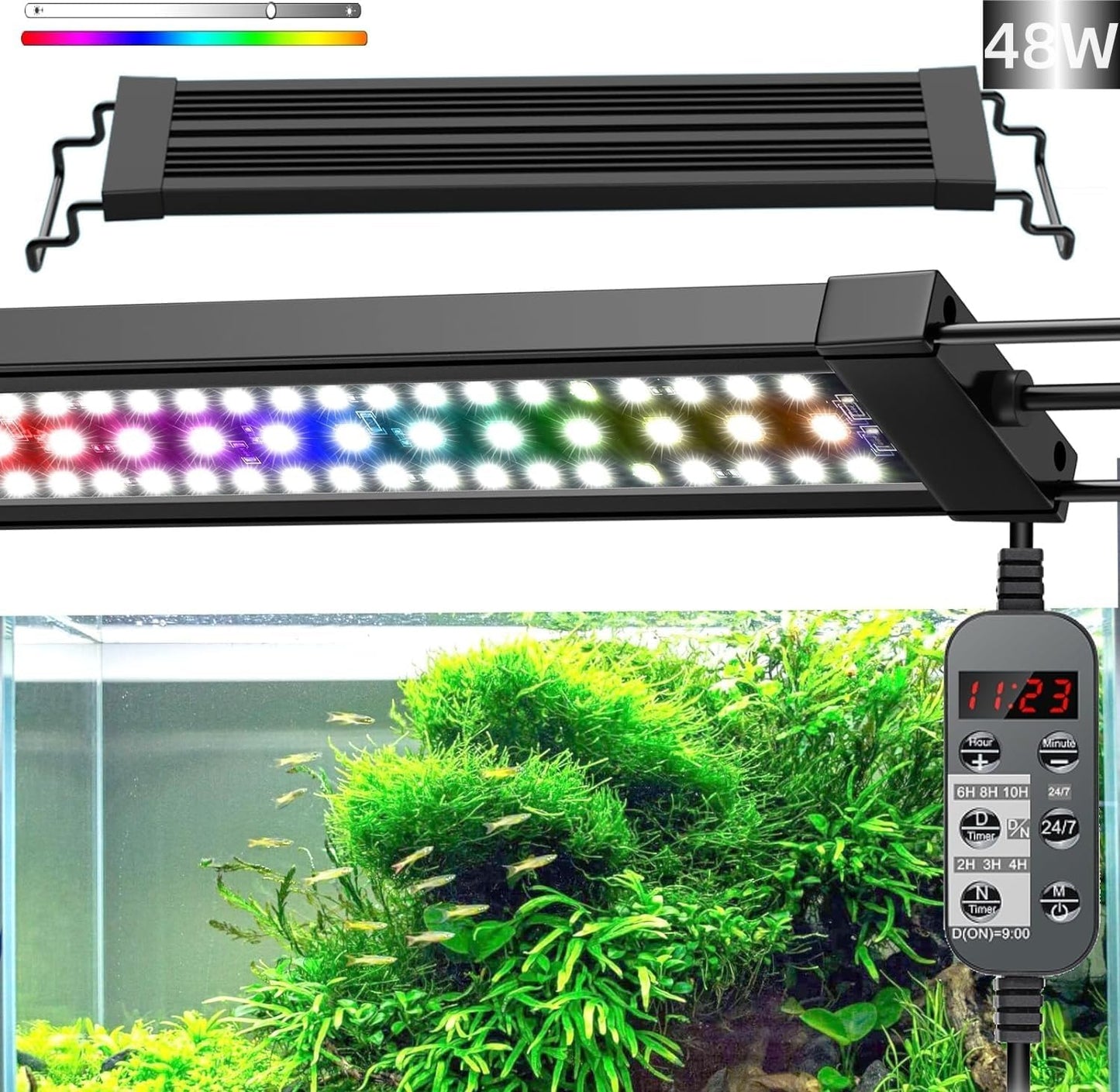 LED Aquarium Light with 24/7 Full Spectrum for Fish Tanks