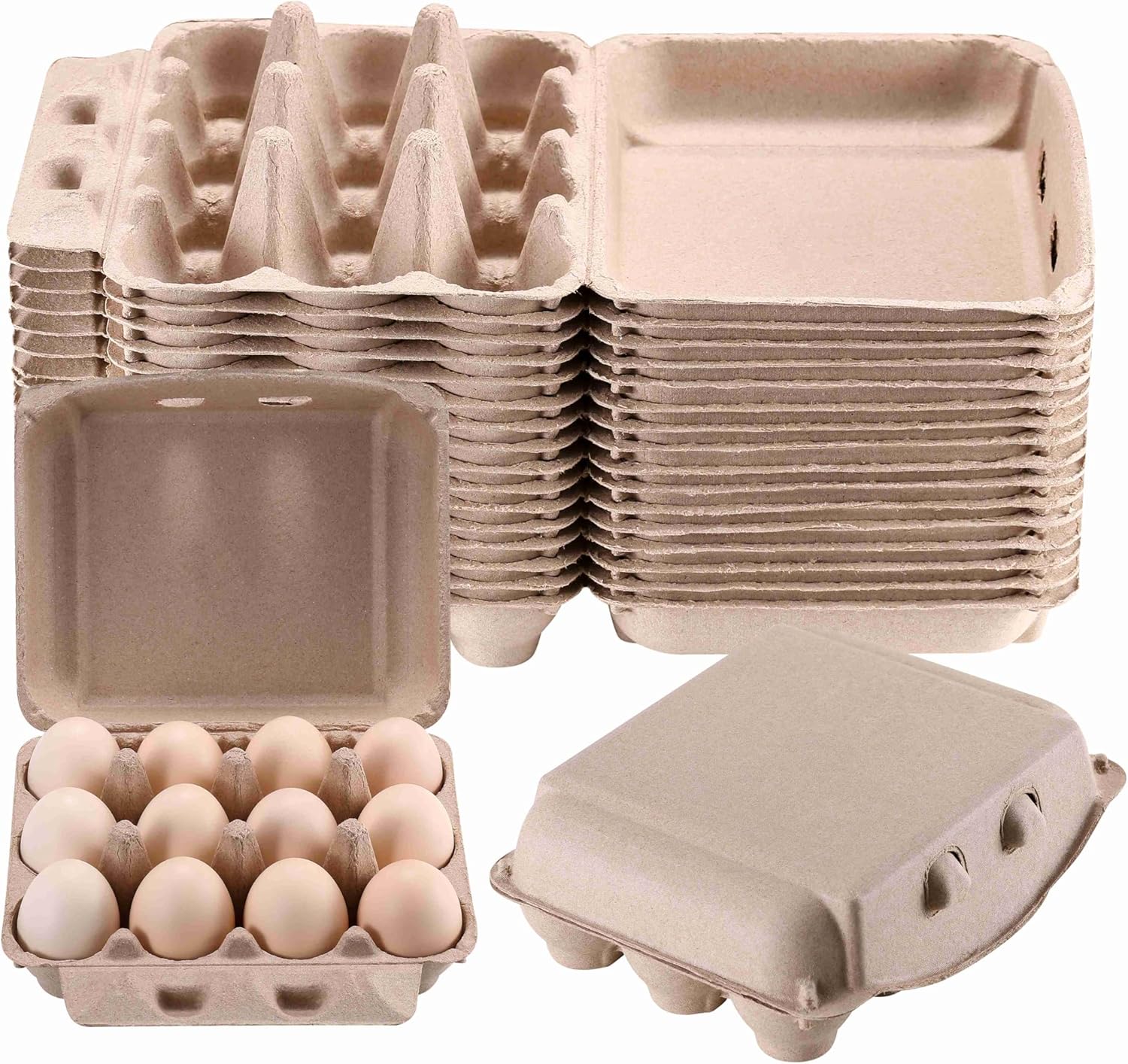 Vintage Egg Cartons 50 Pack for Chicken Eggs - Sturdy Design