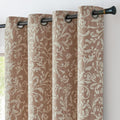 jinchan 80% Blackout Curtains Taupe Scroll Floral Drapes - 84 in