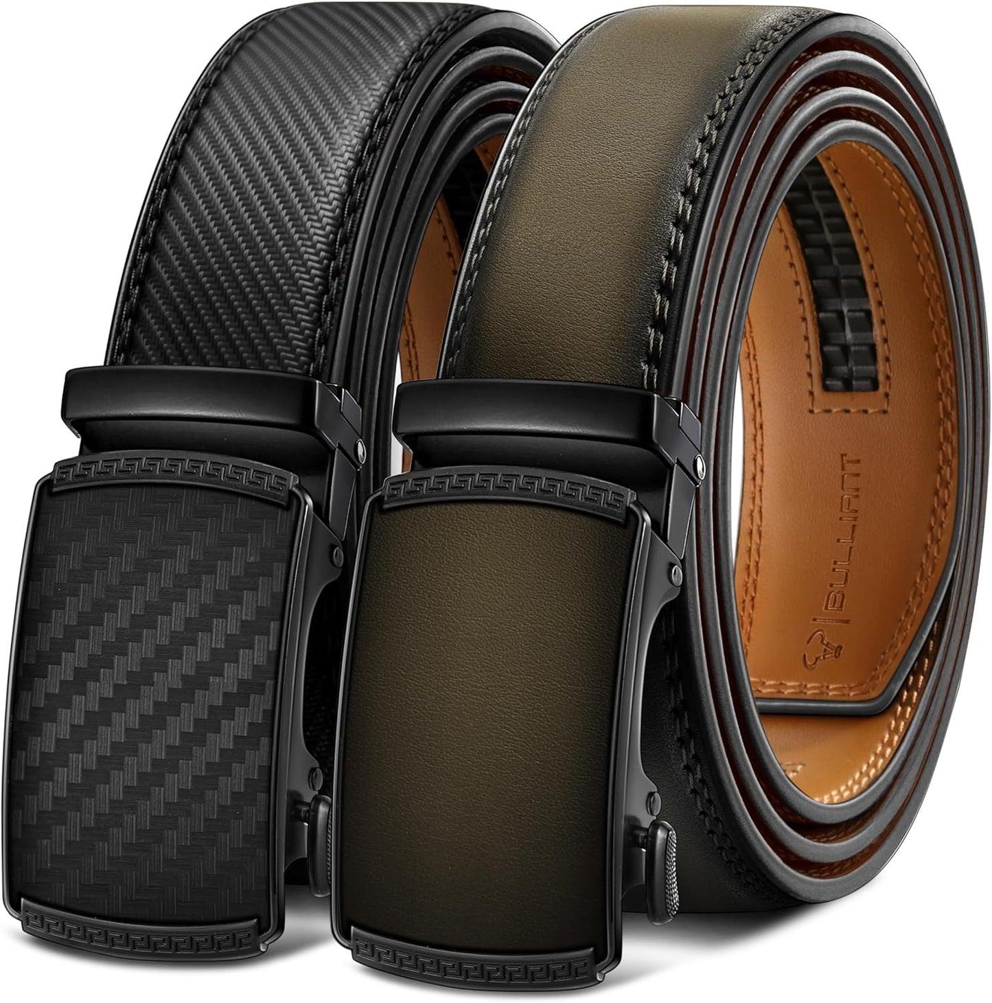 BULLIANT Men Belts 2 Pack Adjustable Ratchet Sliding Design