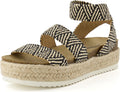 CUSHIONAIRE Mandy Wedge Sandals for Women - Espadrille Platform look