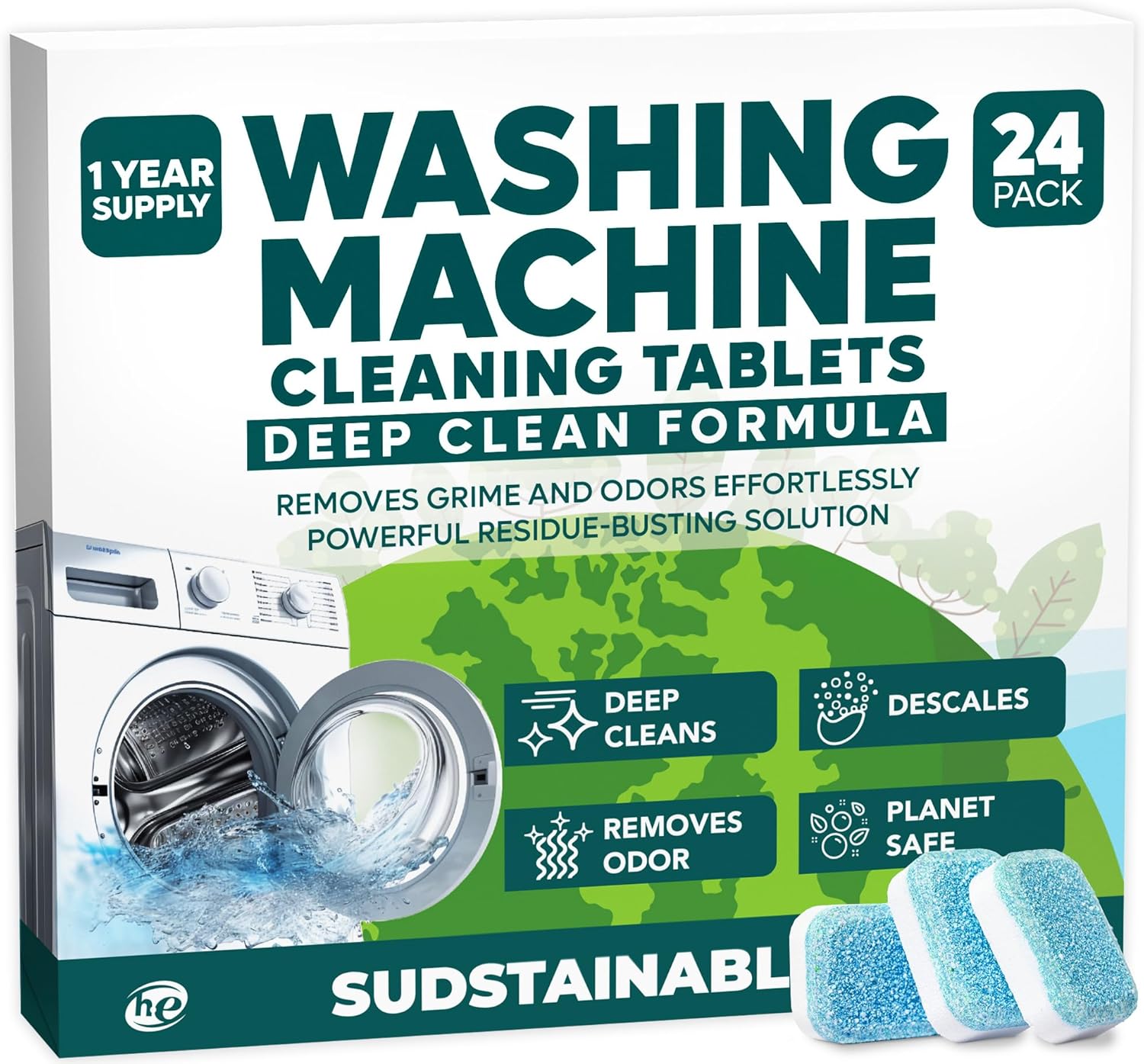 Deep Clean Washer Tablets - Odor Free