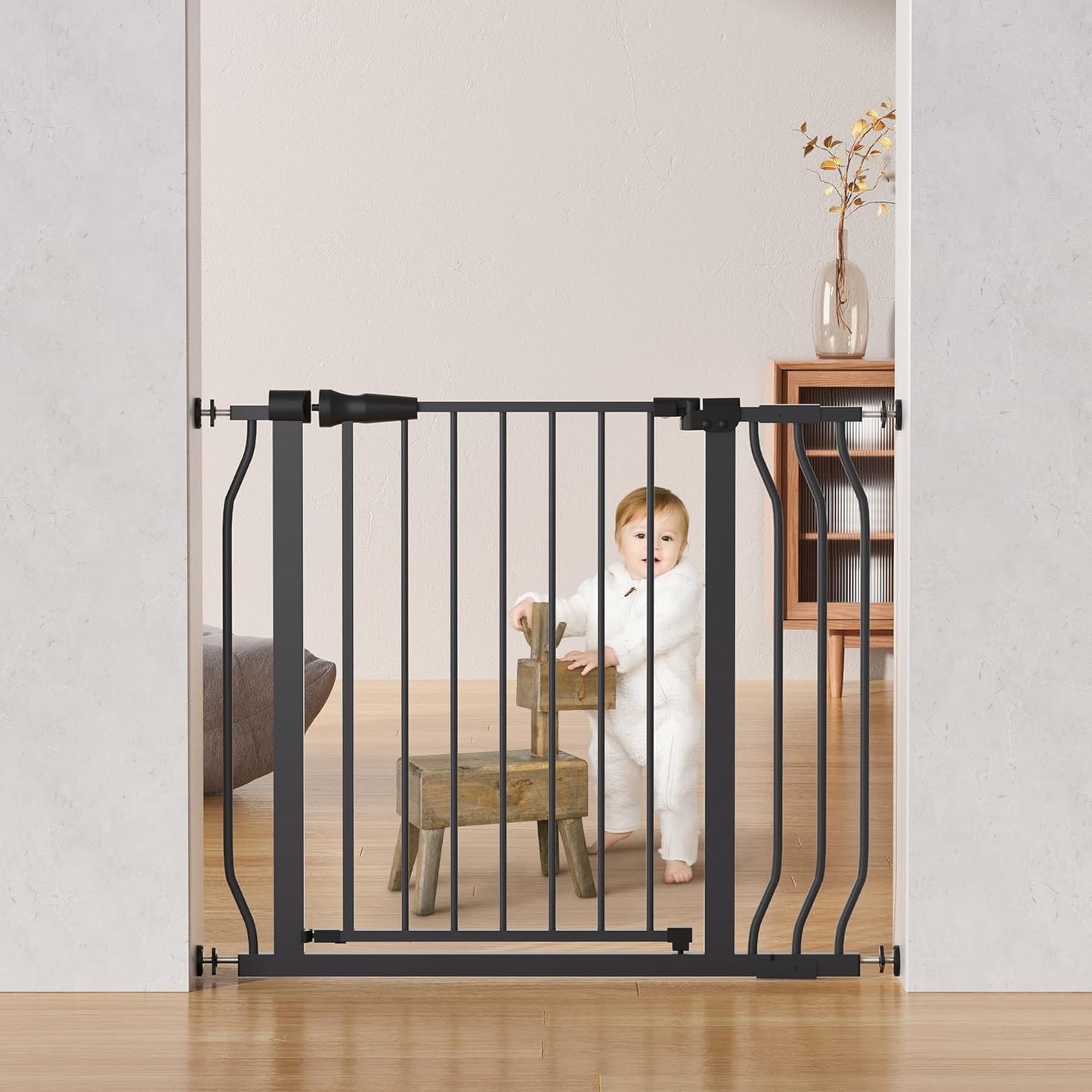 Baby Gate for Stairs and Doorways with Auto-Close Features