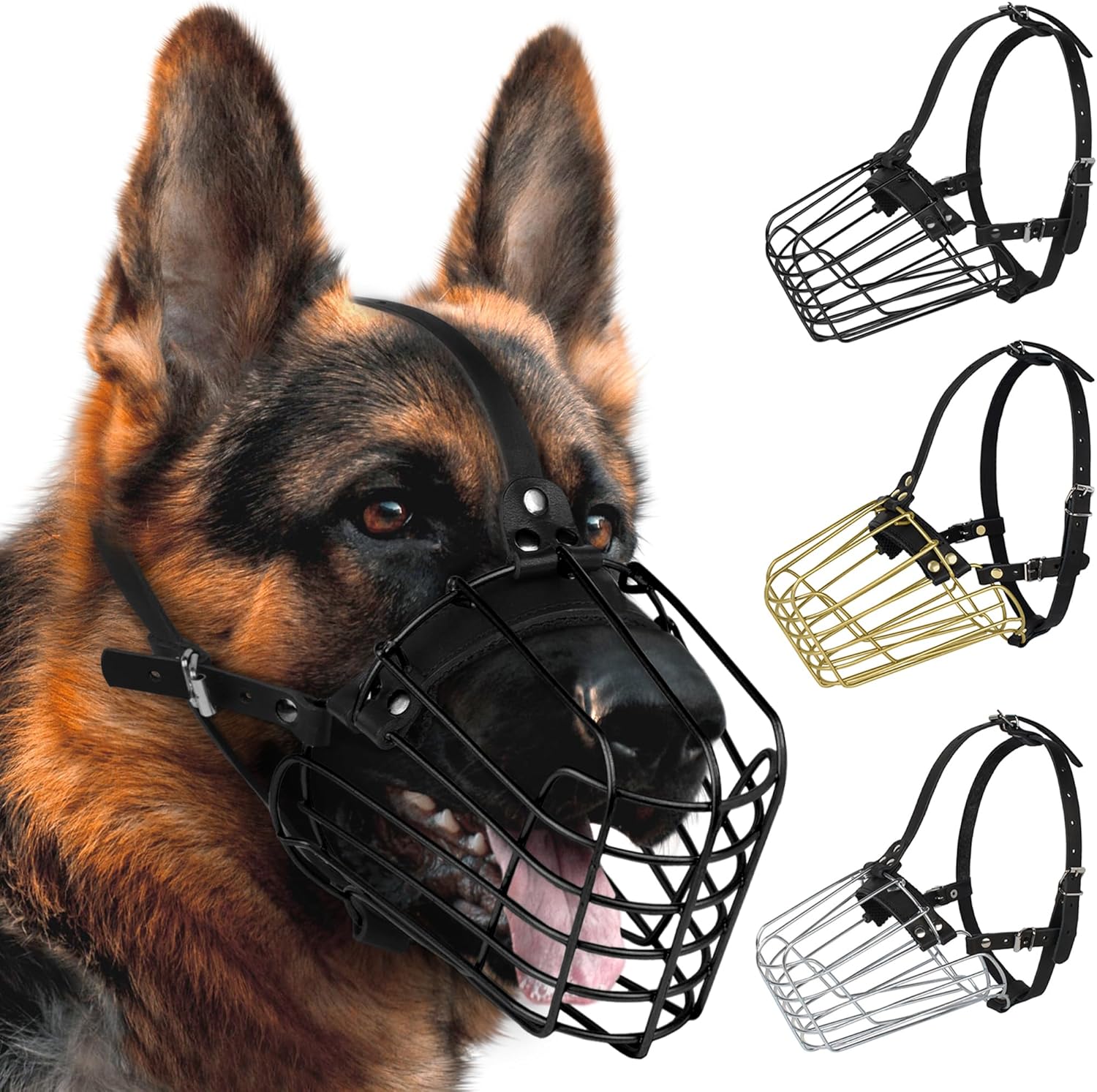 German Shepherd Dog Muzzle Metal Basket for Medium Large Dogs