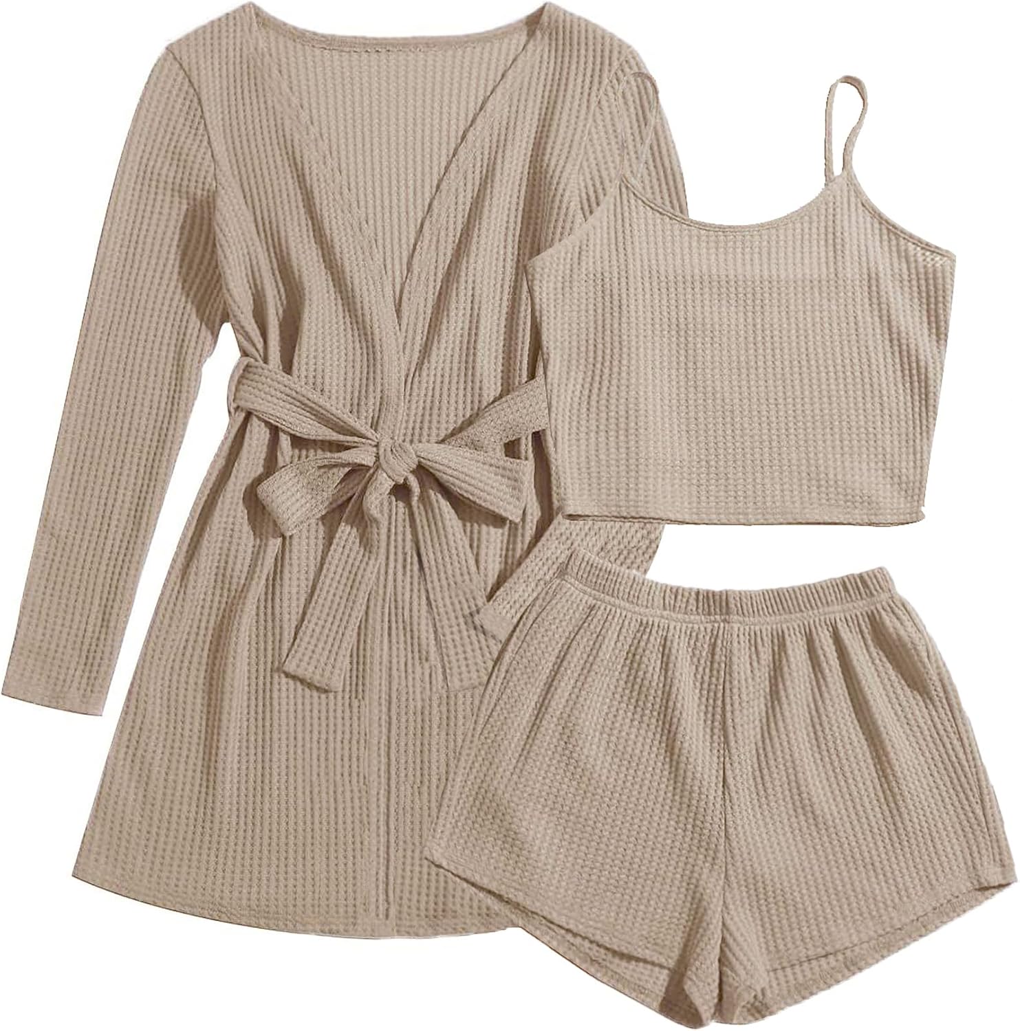 Ekouaer Pajamas for Women Set 3 Piece Lounge Set Soft Comfort