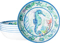 LEHAHA Melamine Pasta Bowls Set of 6 - Coastal 9.25 in Salad & Serving