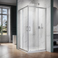 Elegant Corner Shower Door with Double Sliding Doors and Base