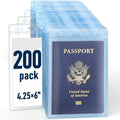 200 Pack Clear Plastic Passport ID Card Holders 4x6 in - Quick Load