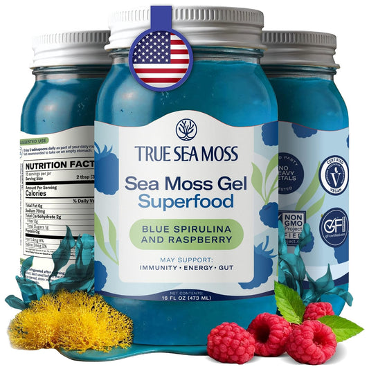 TrueSeaMoss Sea Moss Gel with Blue Spirulina for Wellness