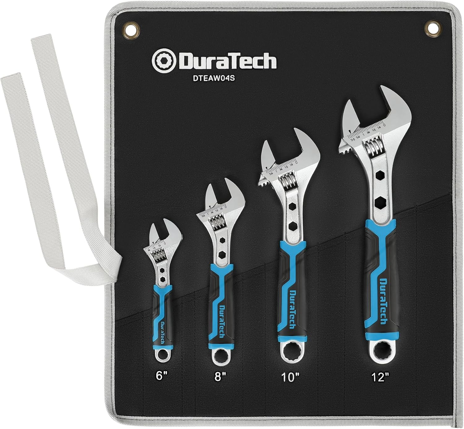 DURATECH 4-Piece Adjustable Wrench Set for Professionals