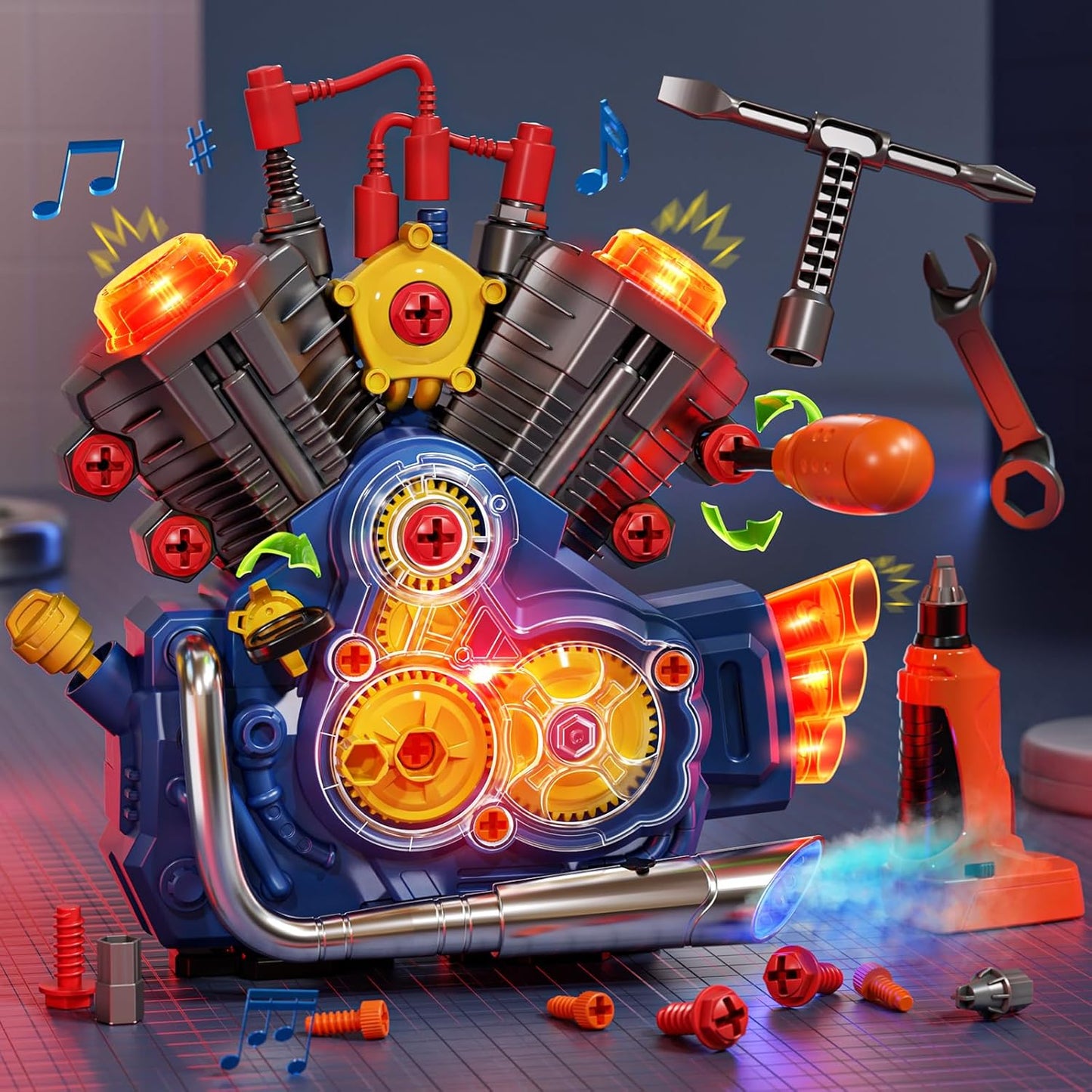 Engine Building Kit for Kids - Educational Mechanic Toy Set