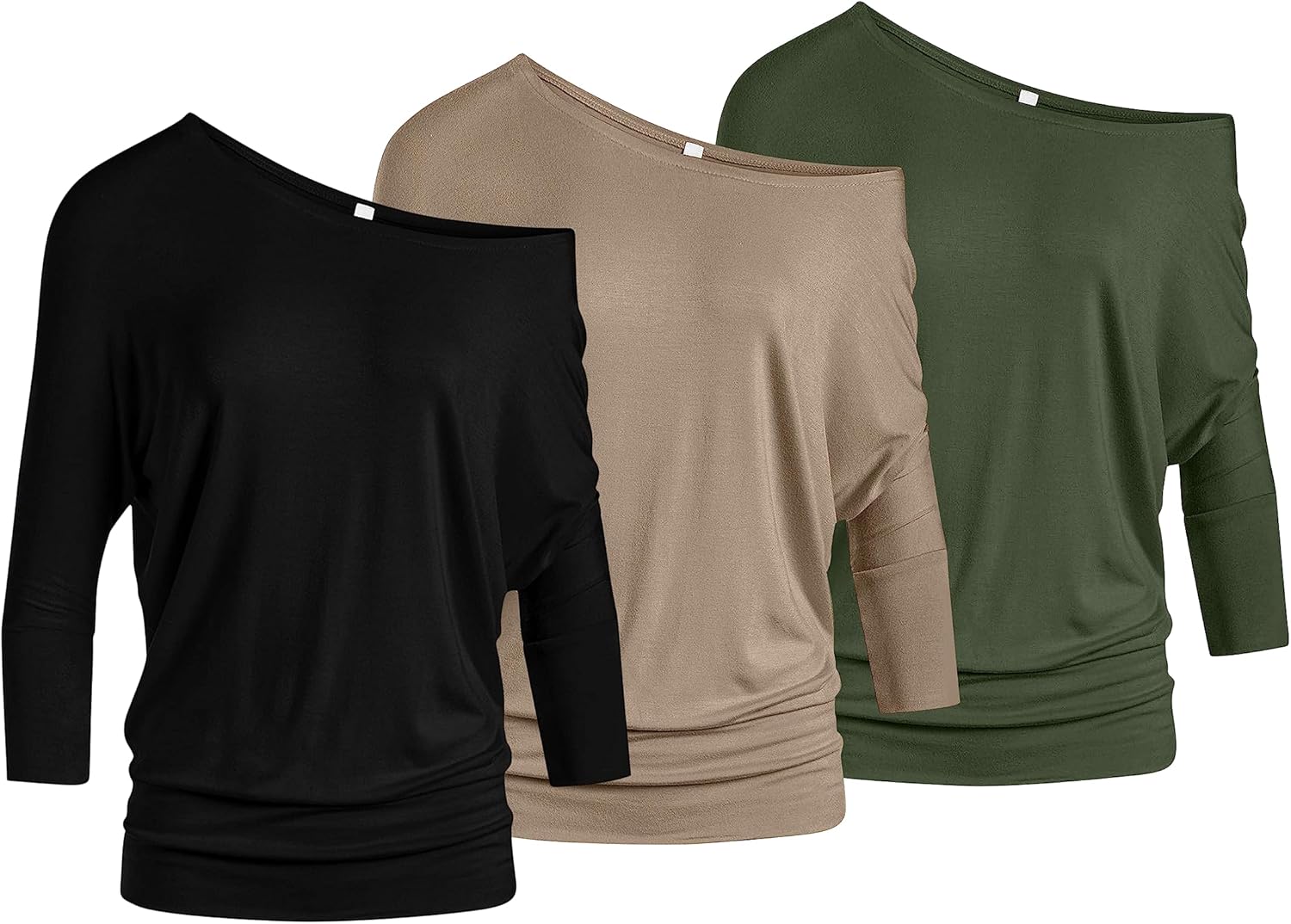3 Pack Dolman Tops for Women Off The Shoulder Stylish Comfort