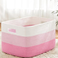 Blanket Basket Rectangle Woven Laundry Basket - Elegant Natural