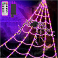 Spider Webs Halloween Decorations Lights - Giant Lighted Spider Web
