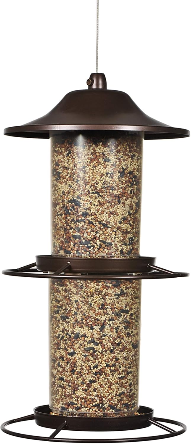 Large 2-Tier Outdoor Panorama Wild Bird Feeder for Multiple Birds