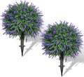 Set of 2 Artificial Lavender Boxwood Topiary Ball Bush 22in - Outdoor
