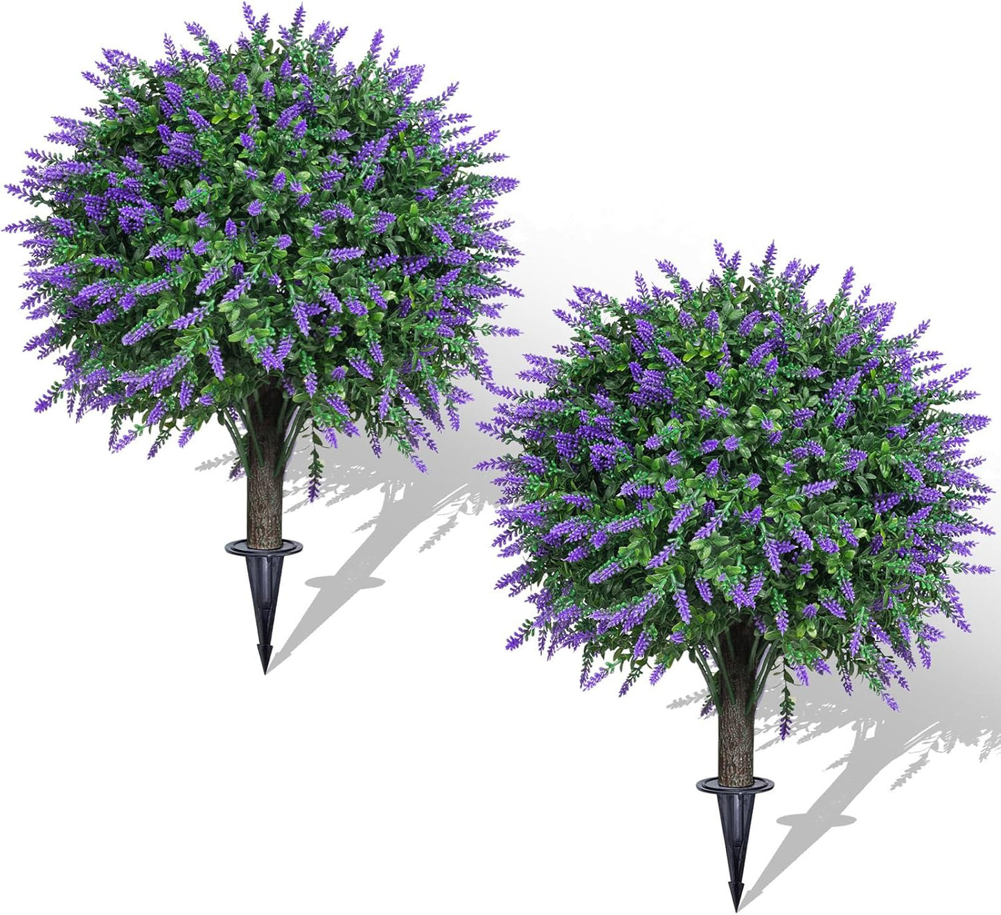 Set of 2 Artificial Lavender Boxwood Topiary Ball Bushes 22