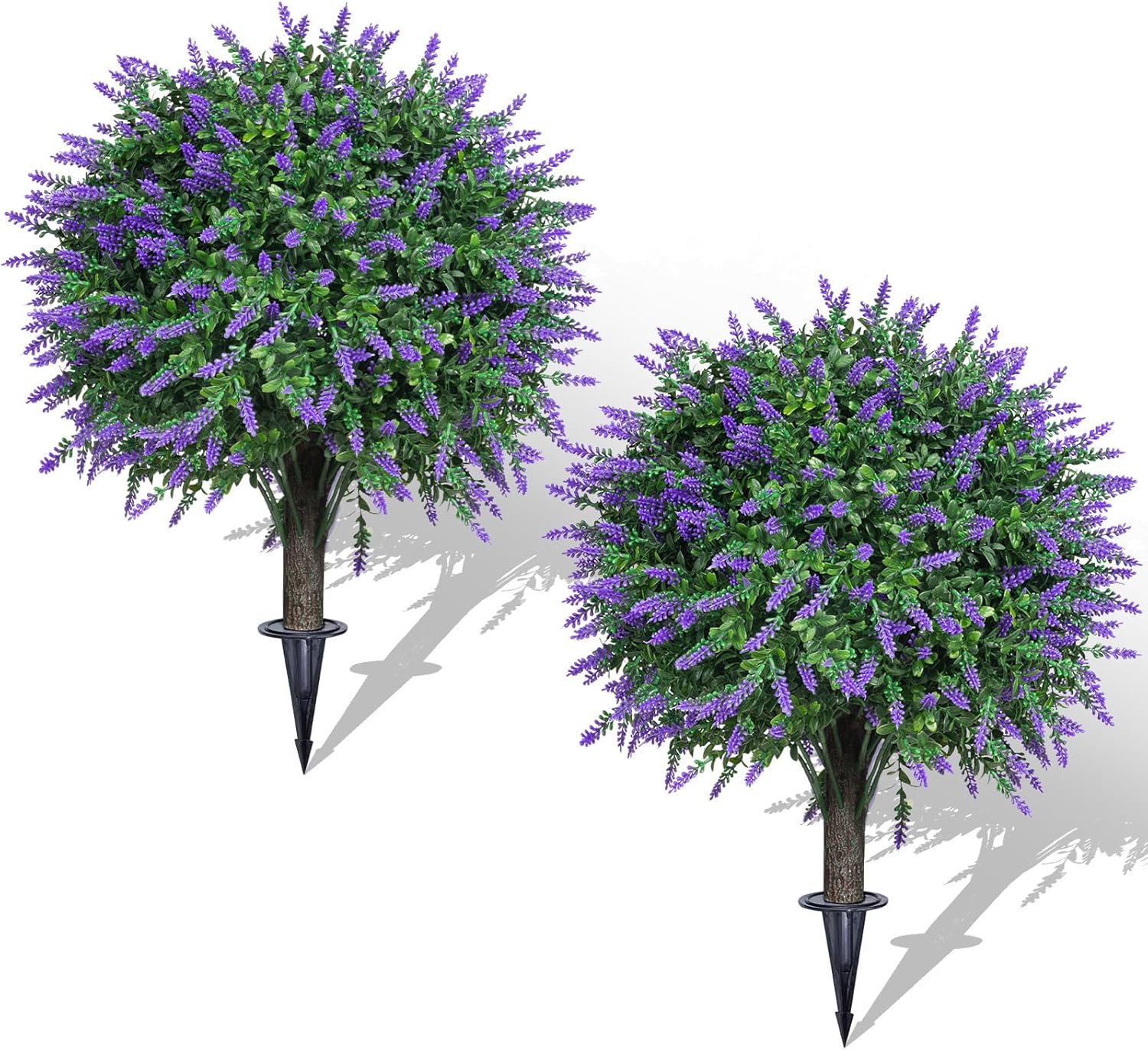 Set of 2 Artificial Lavender Boxwood Topiary Ball Bushes 22