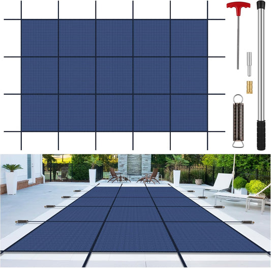 Inground Pool Cover Safety for Rectangle Pools, Durable Mesh Design