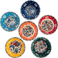 BCS Ceramic Pinch Bowls Set of 6 - Colorful Mini Dipping Bowls