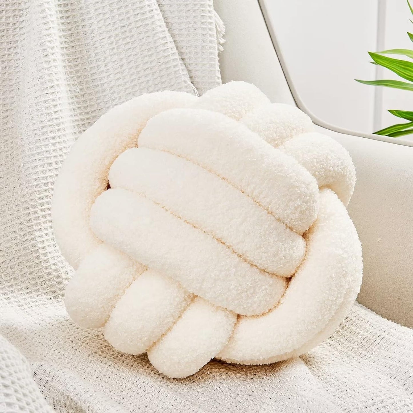 Uvvyui Knot Pillow Ball - Soft Round Decorative Throw Pillow