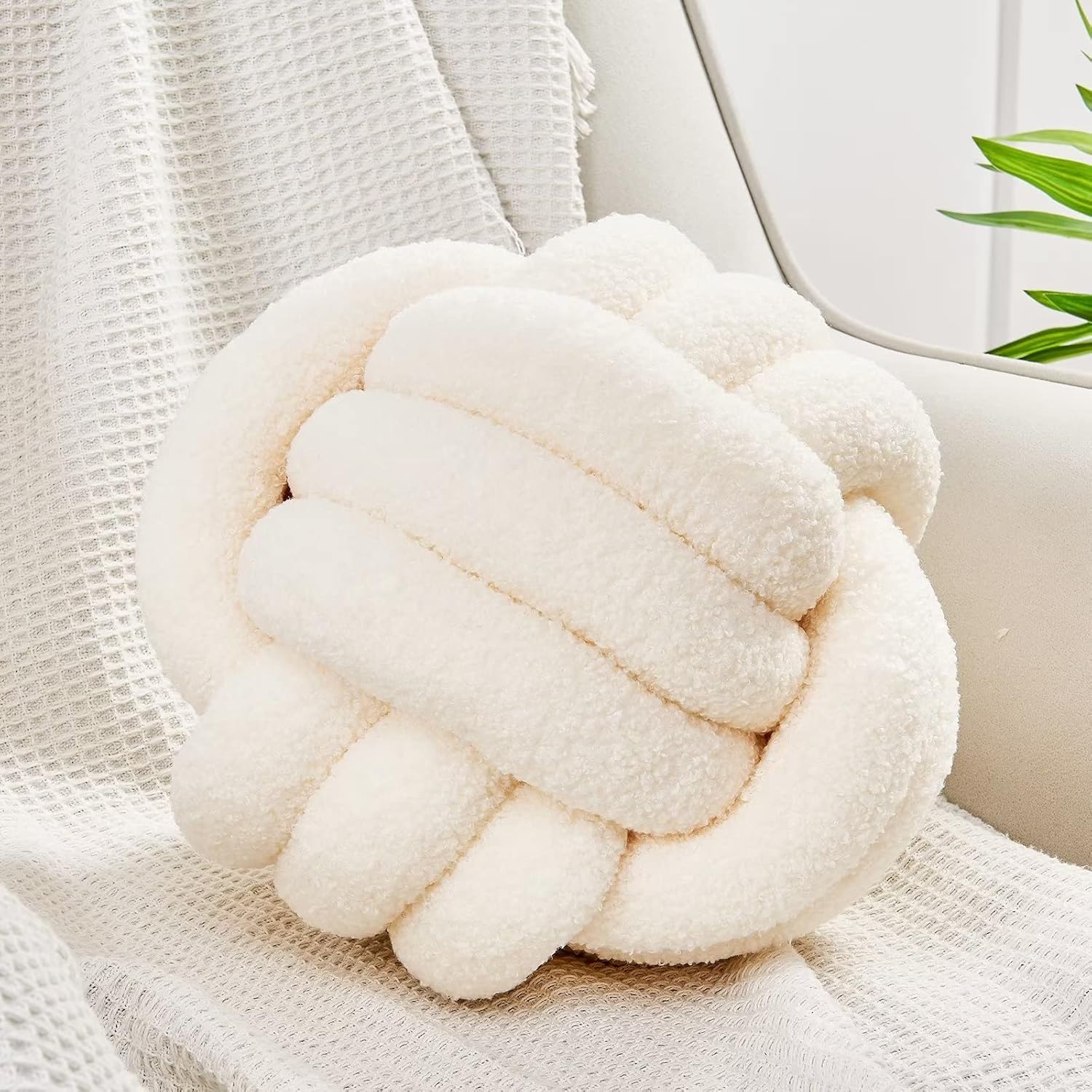 Uvvyui Knot Pillow Ball - Soft Round Decorative Throw Pillow